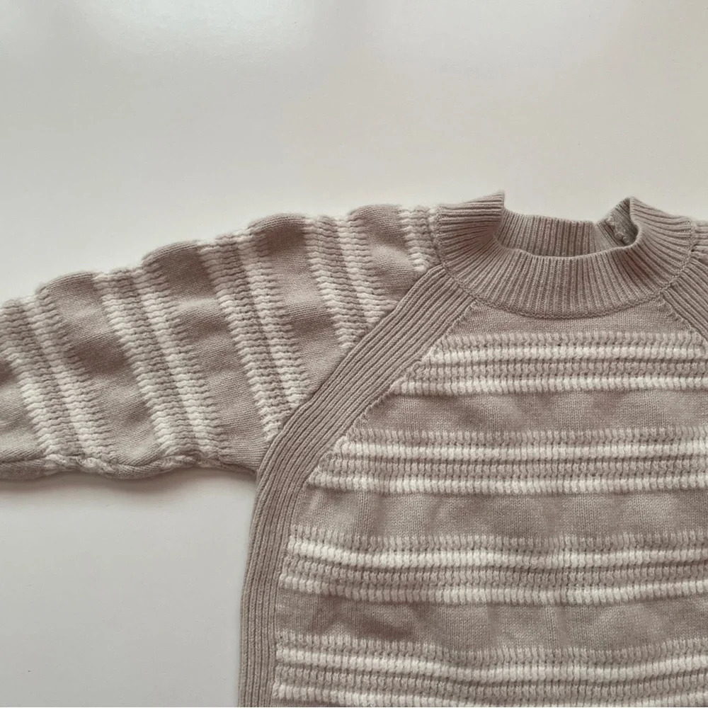Club Monaco Striped Raglan Wool Knit Crewneck Sweater Size Small - Picture 6 of 14